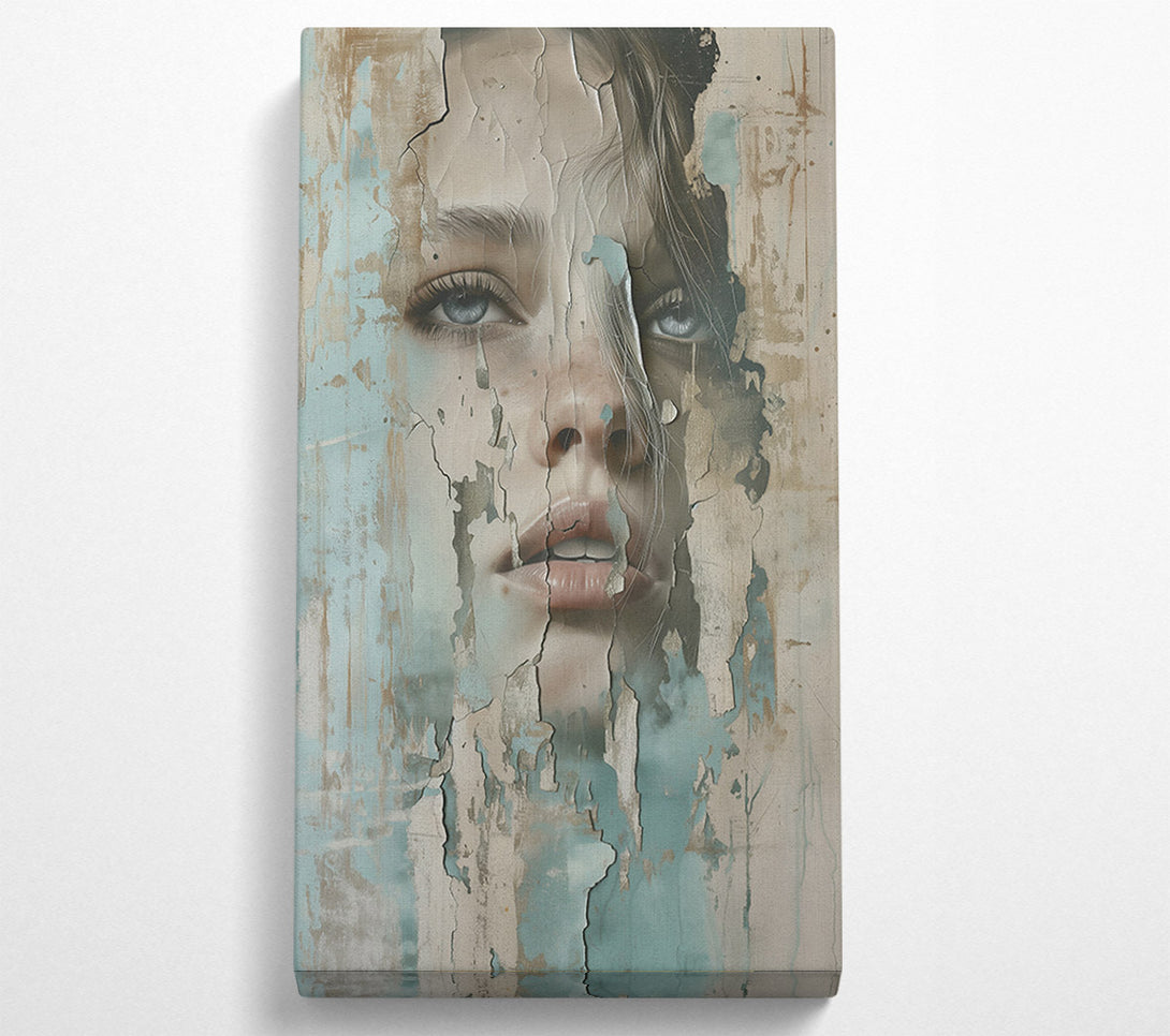  A Canvas Print of Aqua Peeling Face Canvas Art