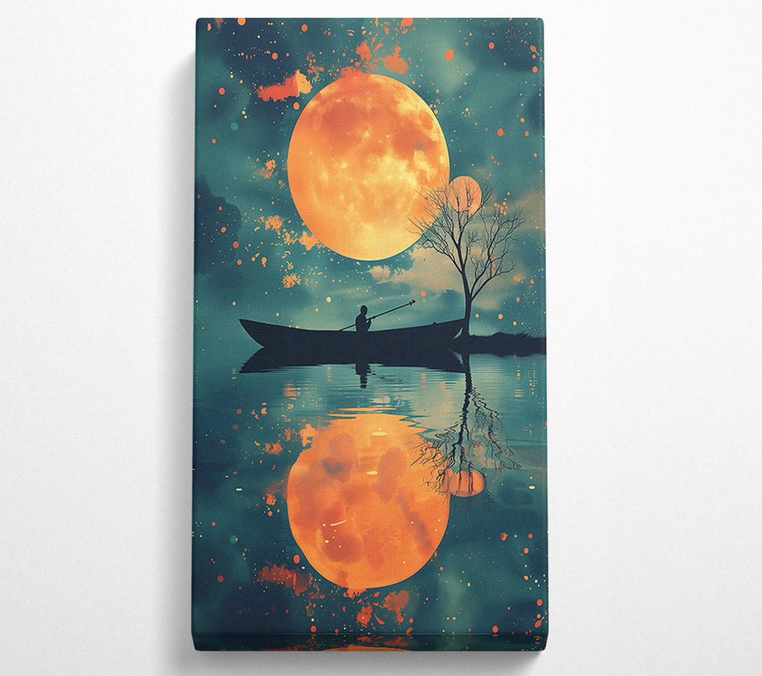  A Canvas Print of Orange Moon Reflection Canvas Wall Art