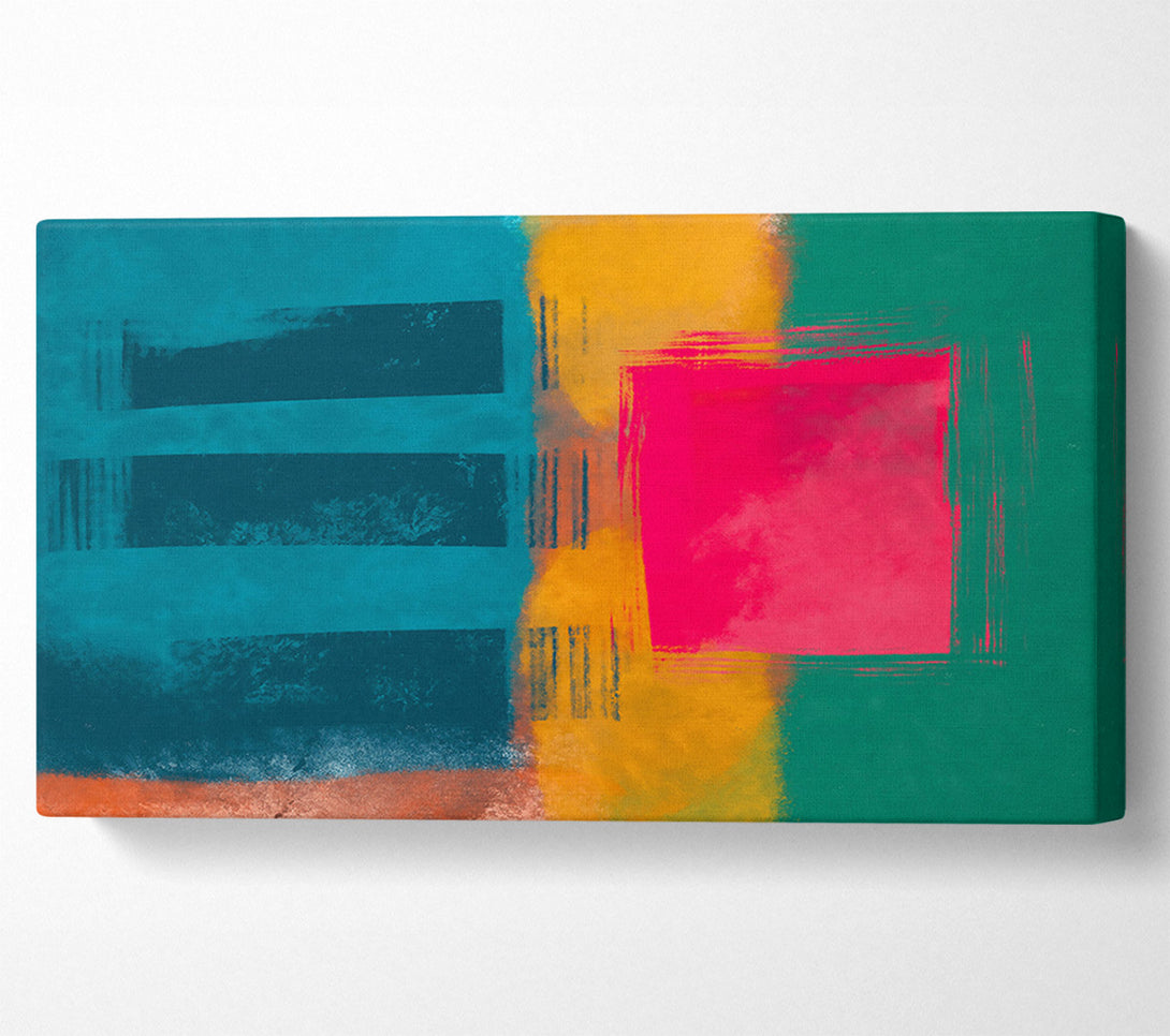  A Canvas Print of Teal And Crimson Hues Canvas Wall Art
