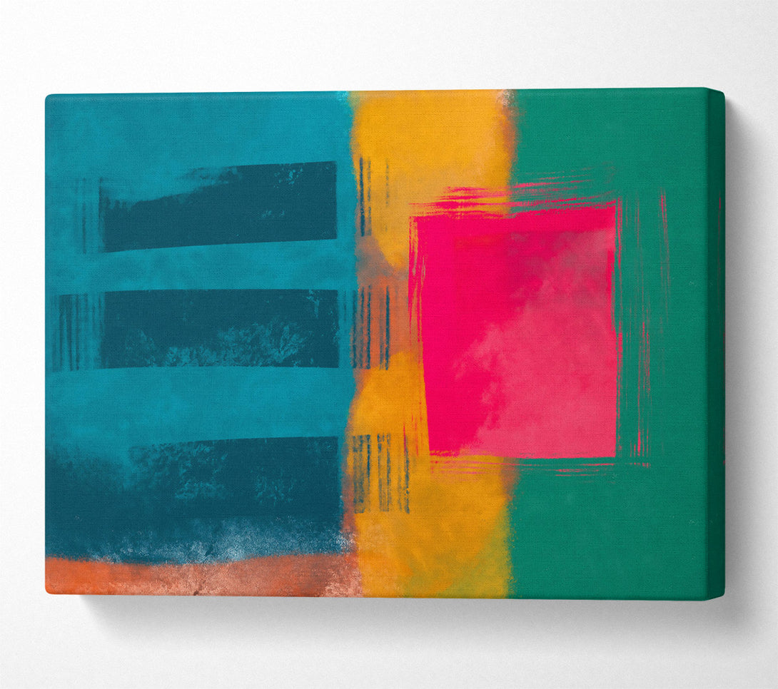  A Canvas Print of Teal And Crimson Hues Canvas Wall Art