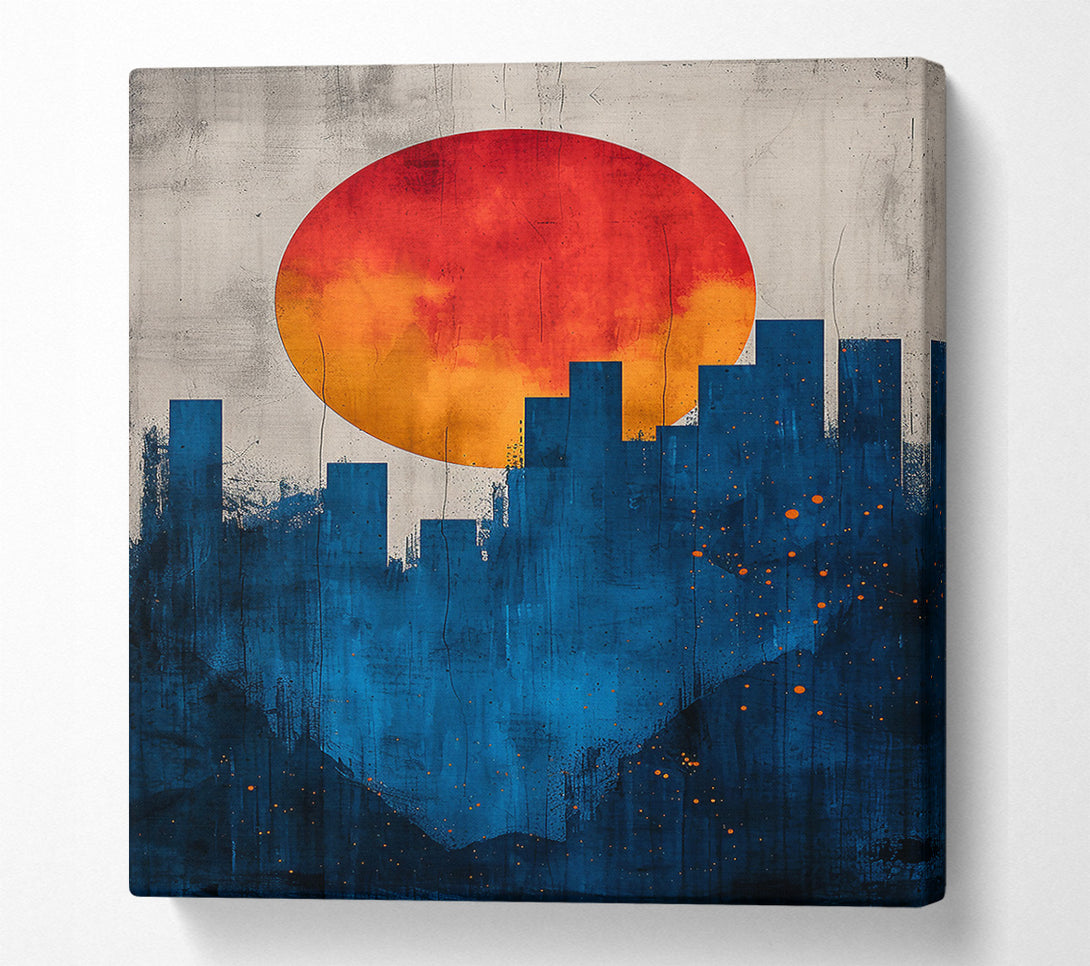  A Canvas Print of Blue City Sunset Canvas Wall Art
