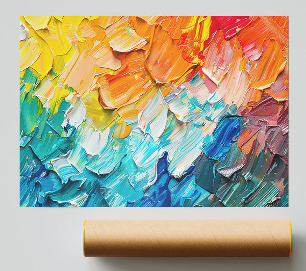 Azure Brushstrokes Symphony Giclee Print