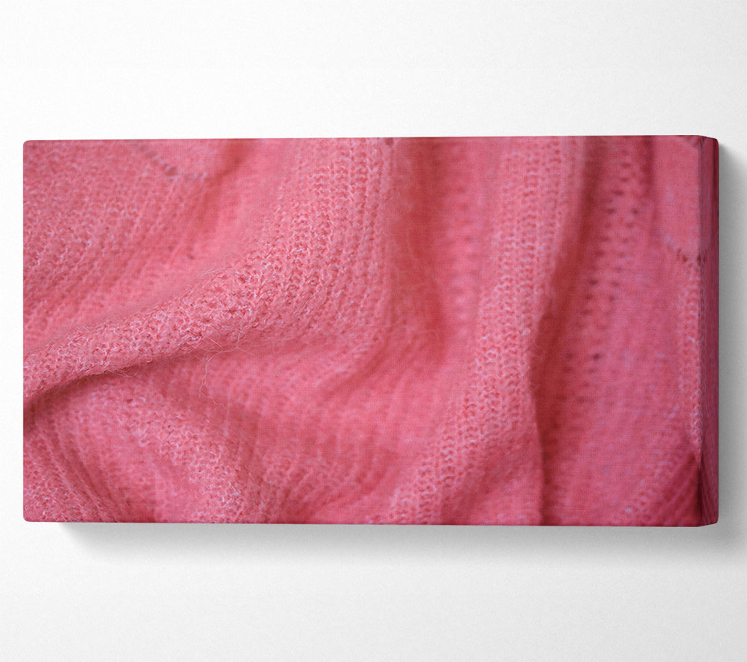  A Canvas Print of Salmon Knit Texture Canvas Art
