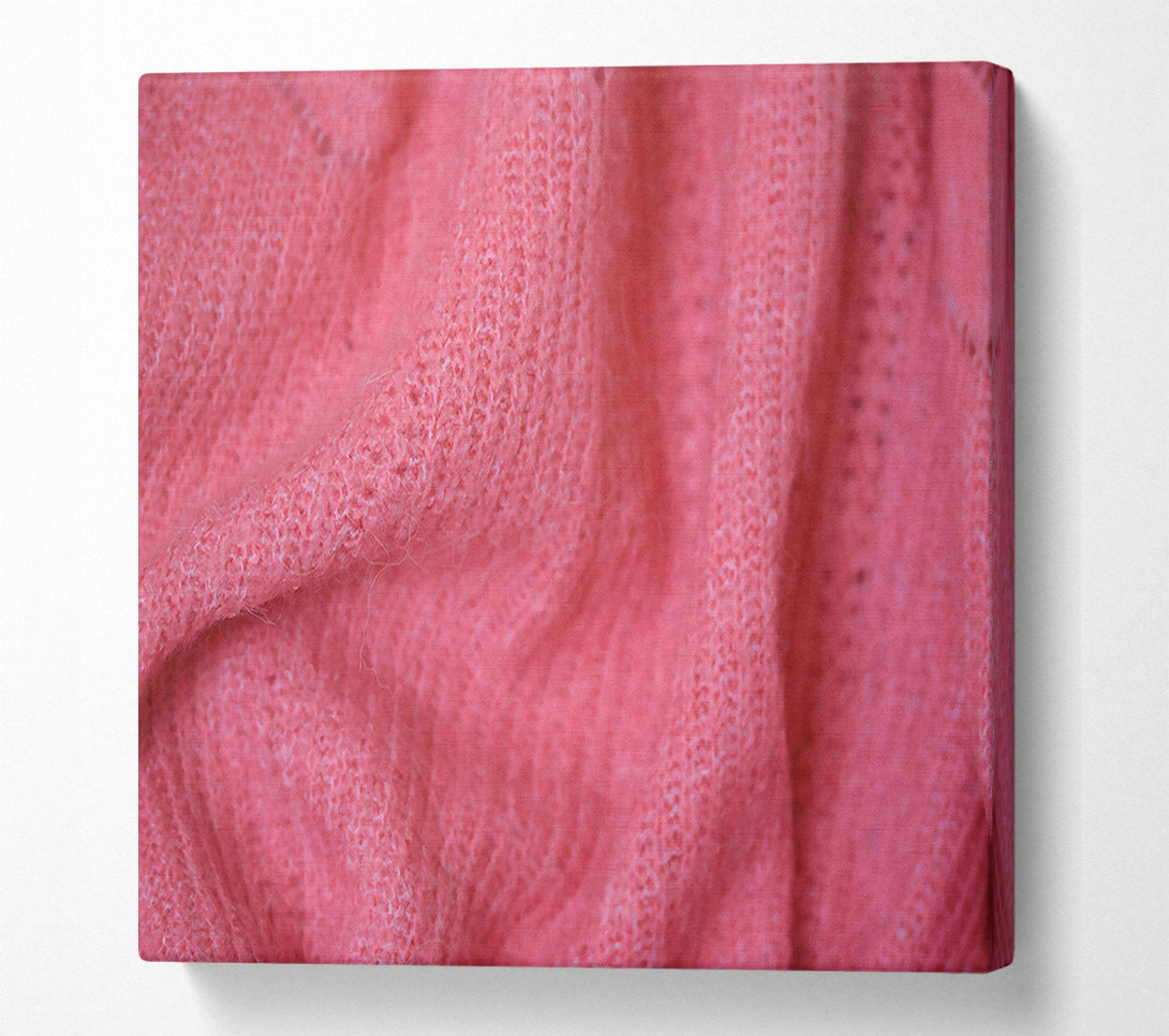  A Canvas Print of Salmon Knit Texture Canvas Art