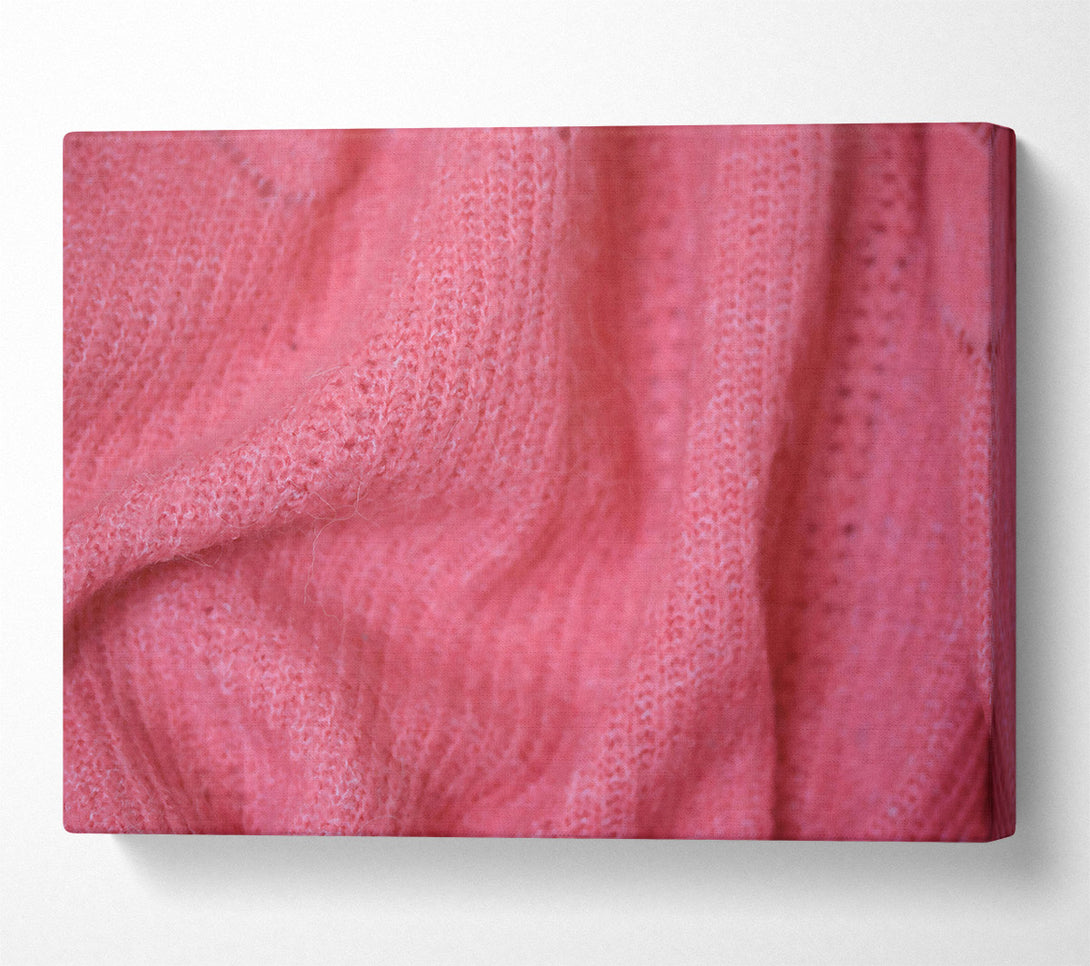  A Canvas Print of Salmon Knit Texture Canvas Art