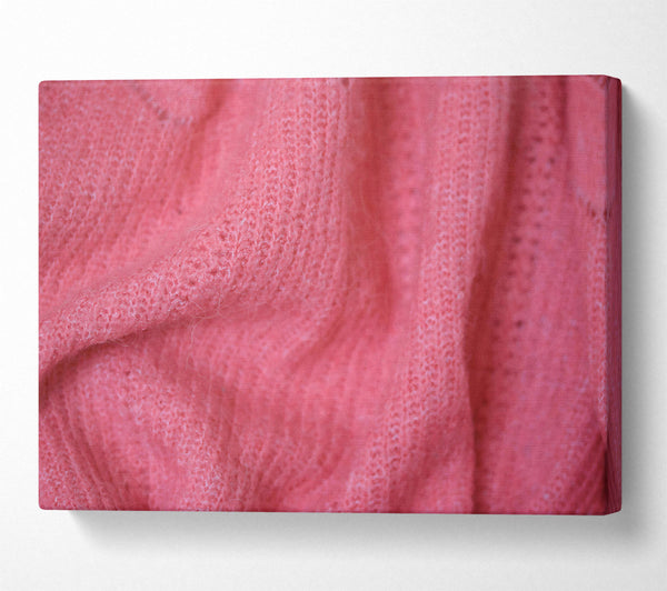  A Canvas Print of Salmon Knit Texture Canvas Art
