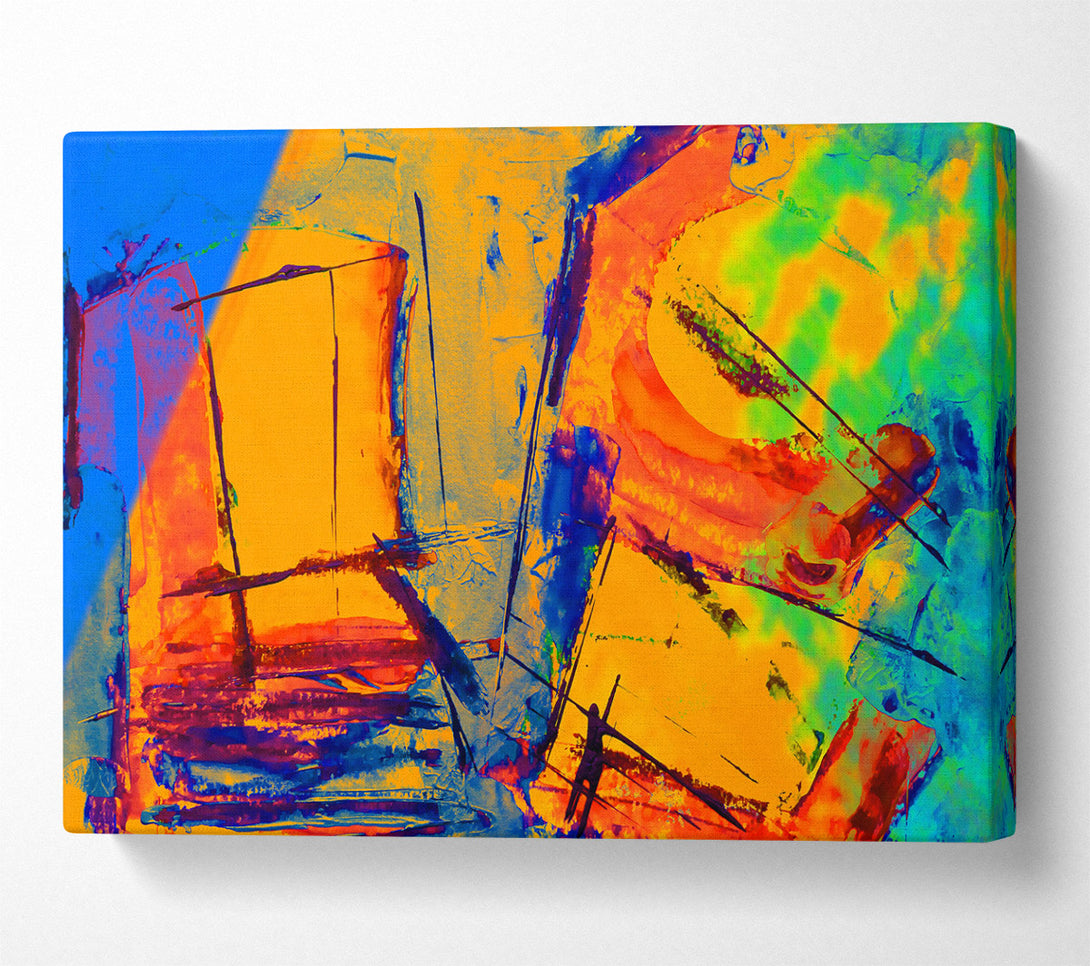  A Canvas Print of Orange Abstract Expressionism Canvas Art