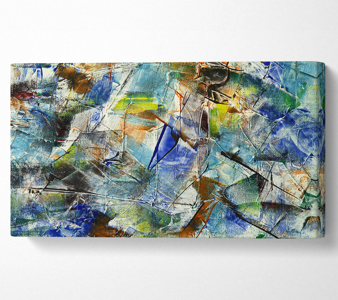  A Canvas Print of Azure Abstract Expression Canvas Wall Art