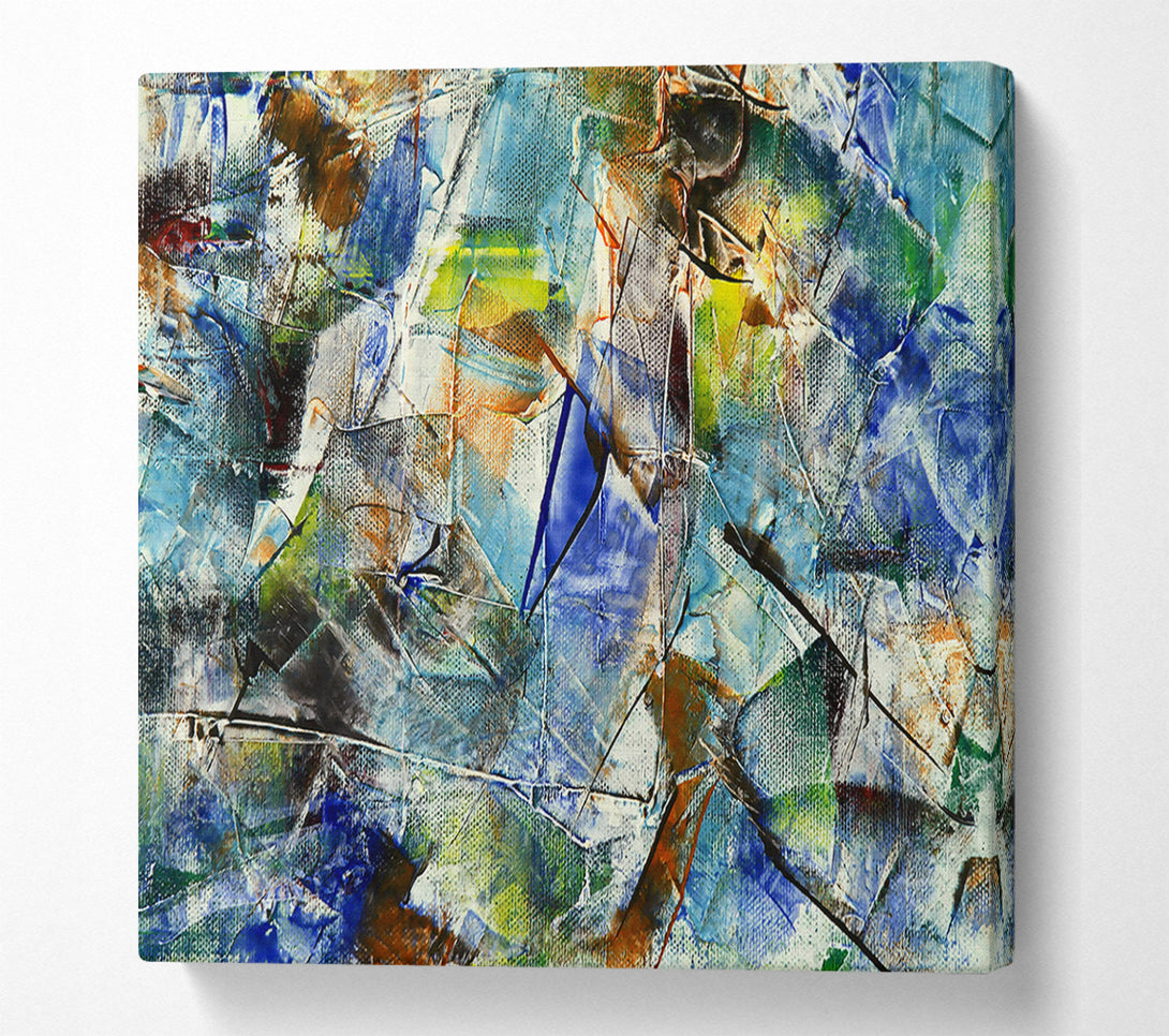  A Canvas Print of Azure Abstract Expression Canvas Wall Art