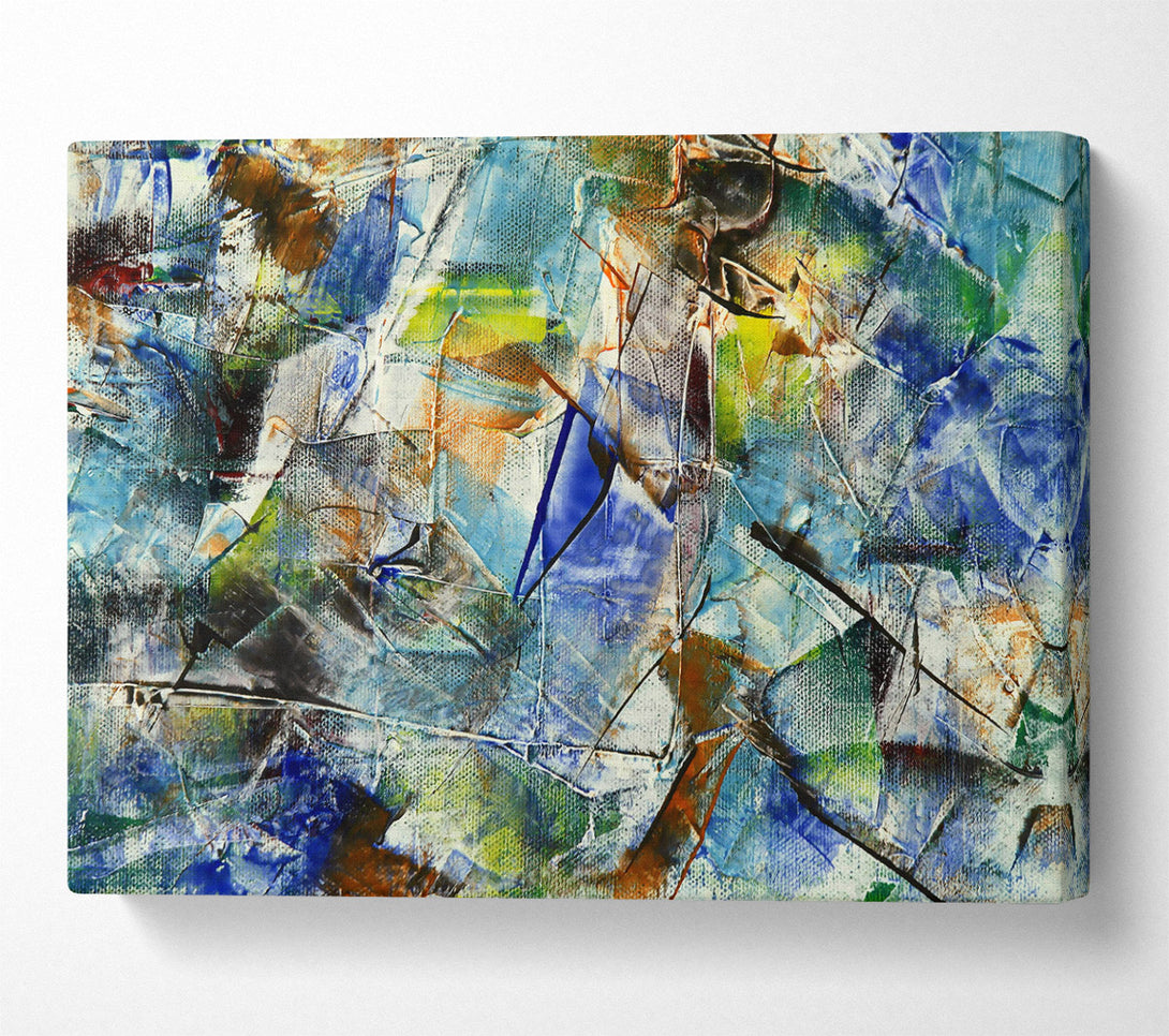  A Canvas Print of Azure Abstract Expression Canvas Wall Art