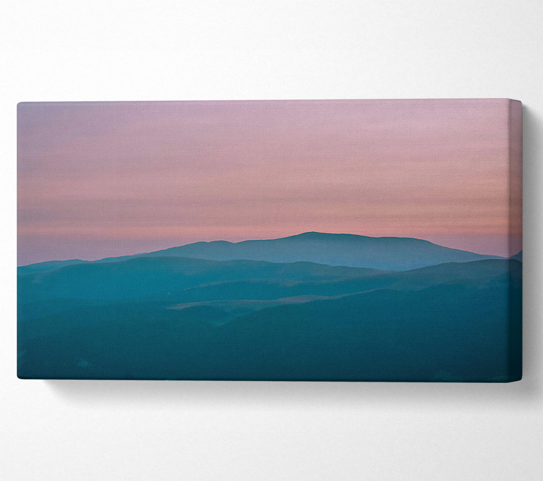  A Canvas Print of Teal Mountain Hues Canvas Art