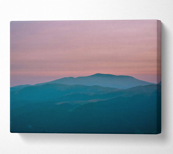  A Canvas Print of Teal Mountain Hues Canvas Art