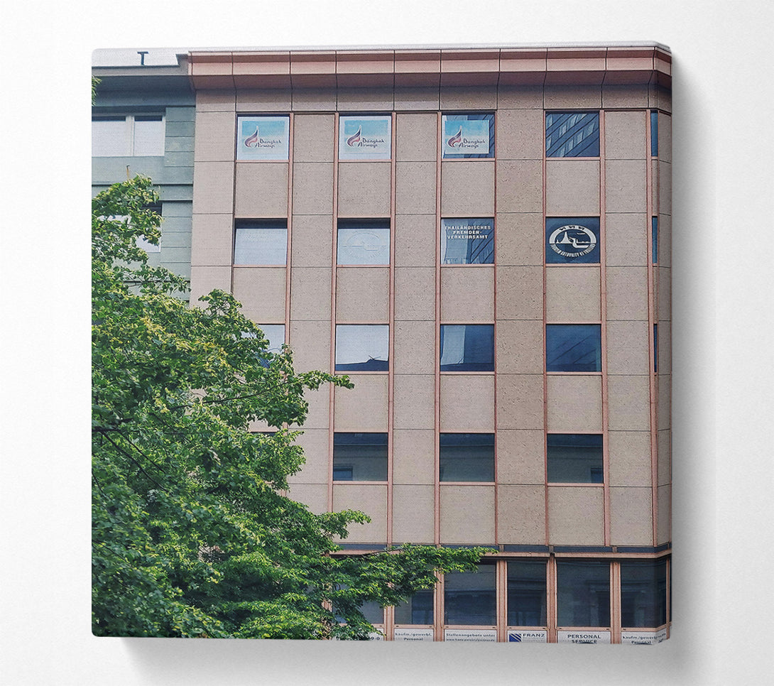  A Canvas Print of Beige Building Windows Canvas Wall Art