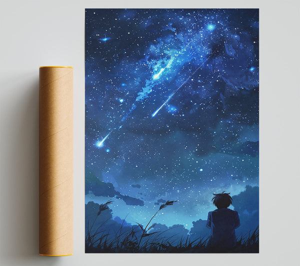 Azure Night'S Embrace Poster