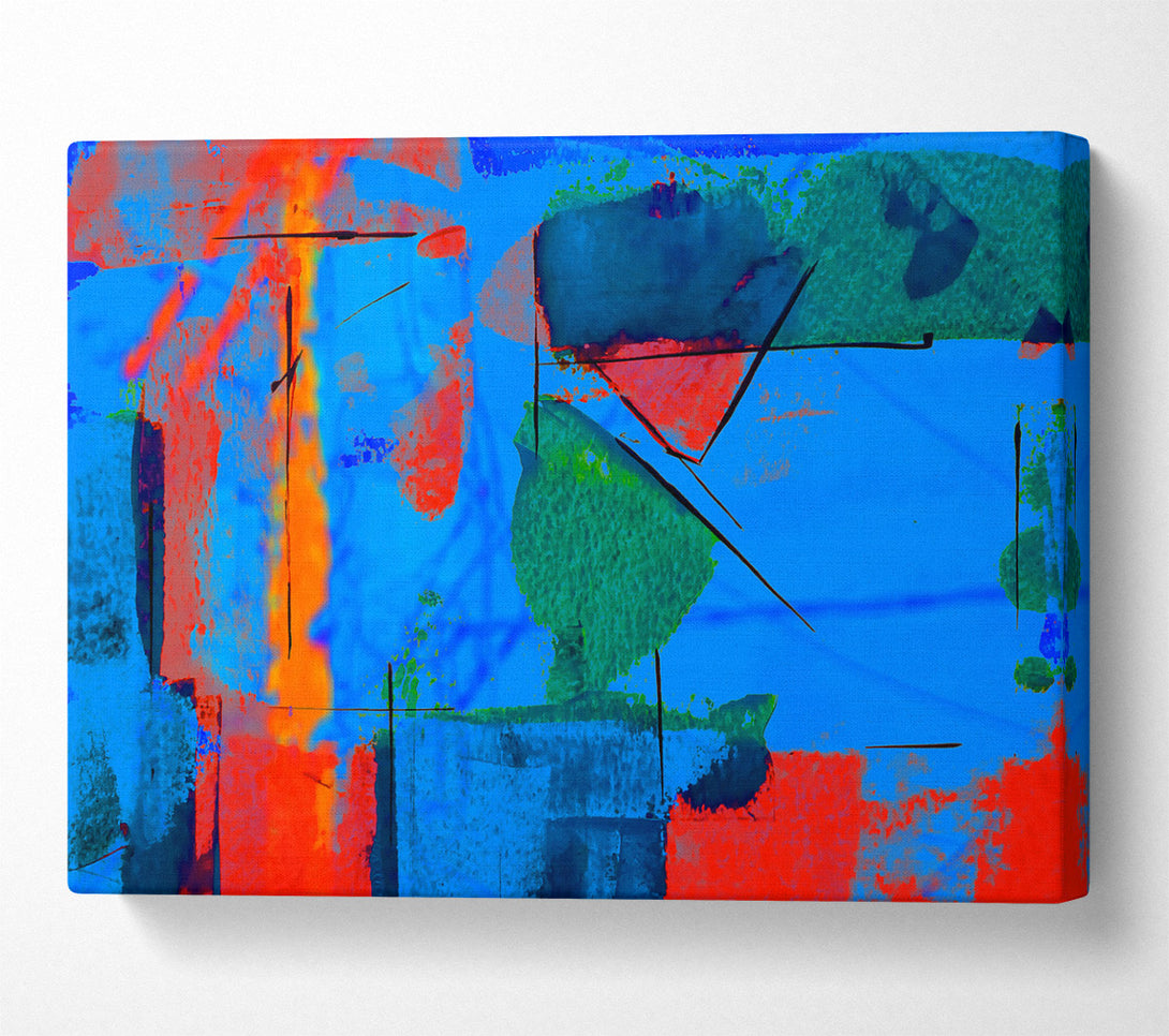  A Canvas Print of Blue And Orange Abstract Canvas Wall Art