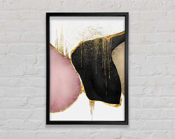 Gold Lined Shapes Framed Print