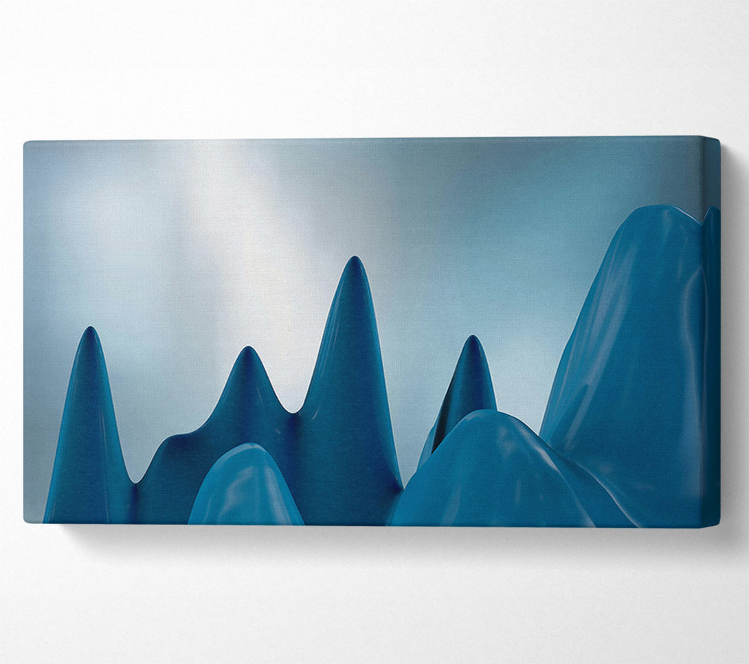  A Canvas Print of Teal Mountain Ranges Canvas Art