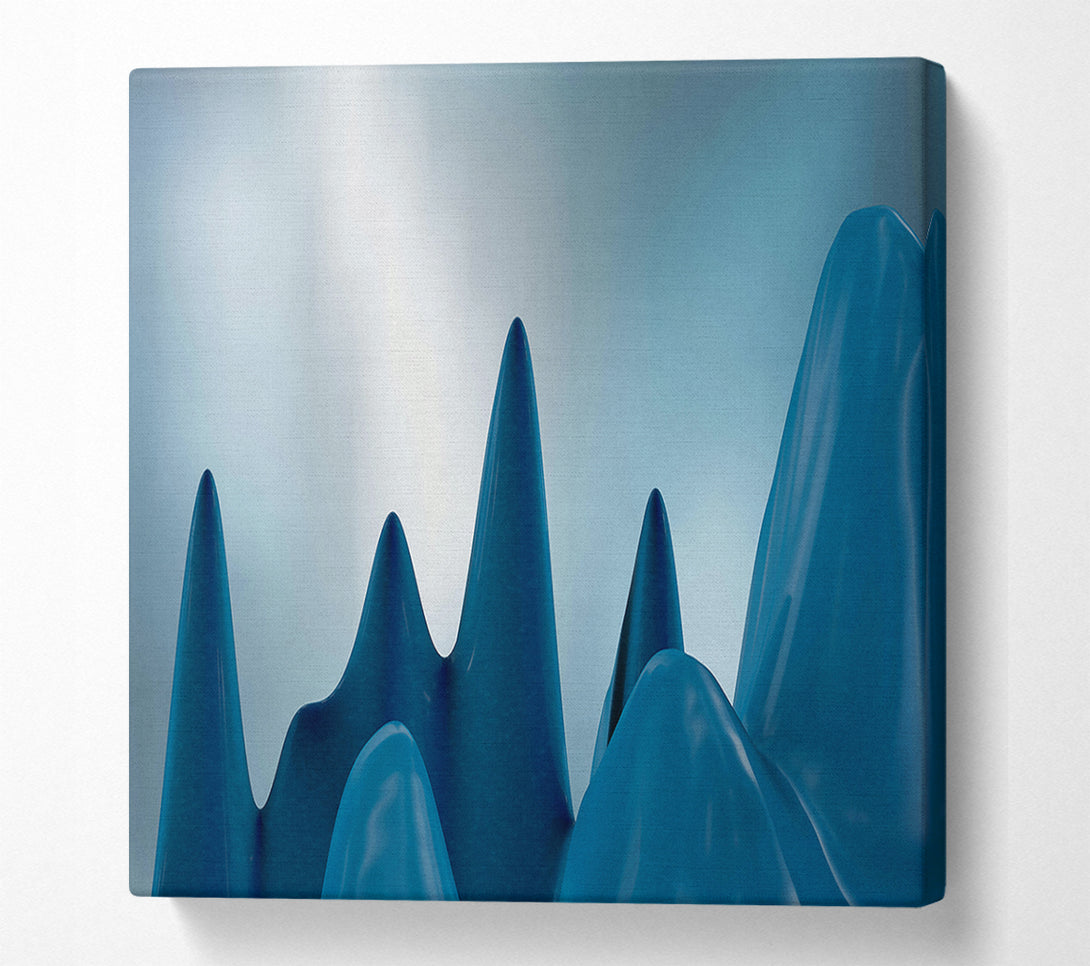  A Canvas Print of Teal Mountain Ranges Canvas Art