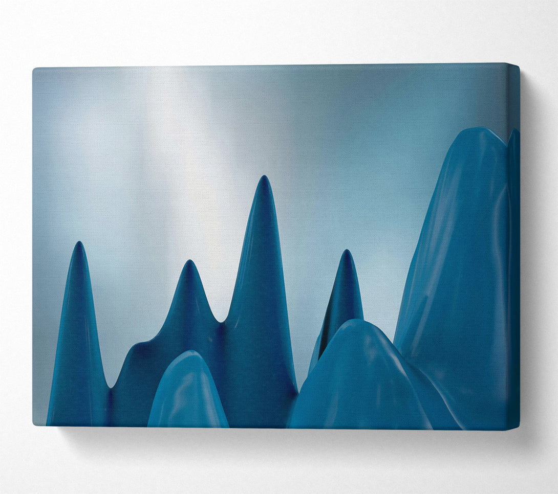  A Canvas Print of Teal Mountain Ranges Canvas Art