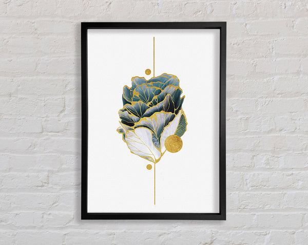 Gold Lines Foliage Framed Print