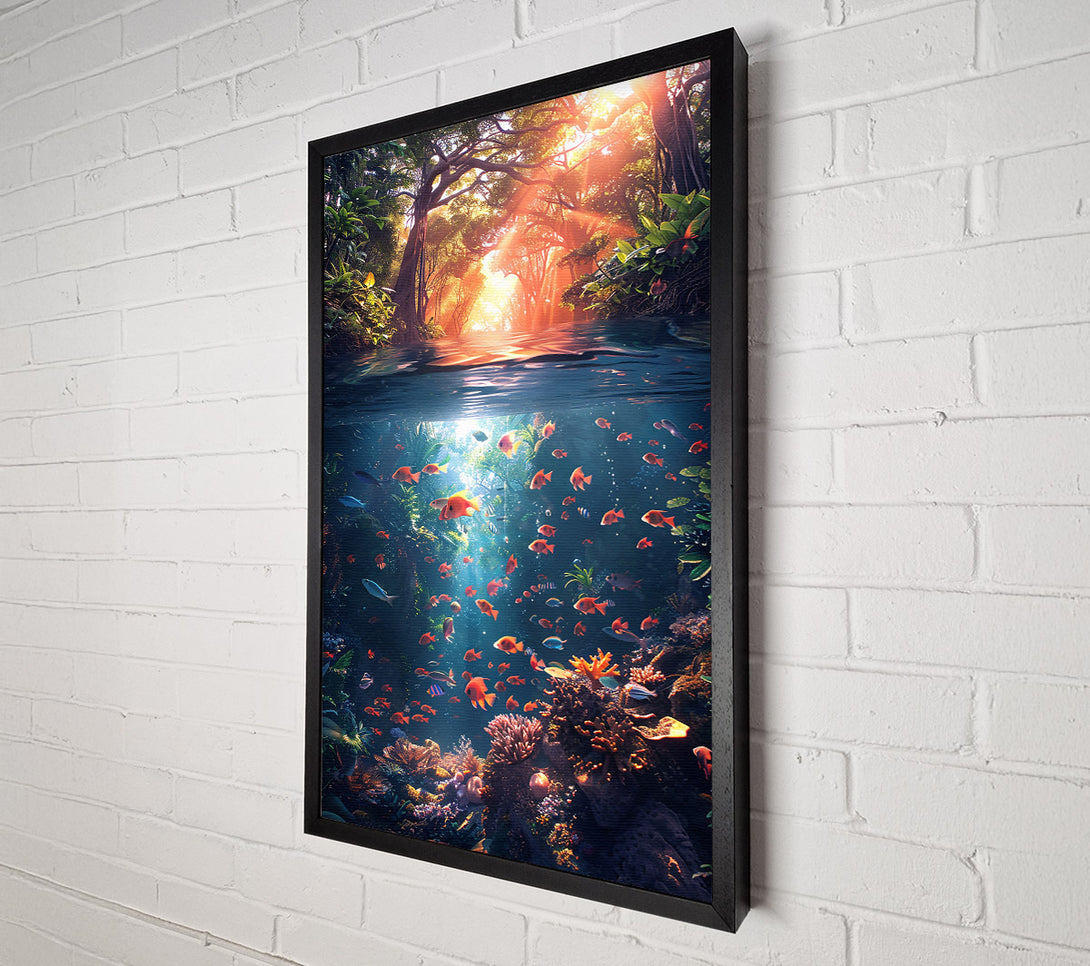  A Canvas Print of Golden Sunken Reef Canvas Art