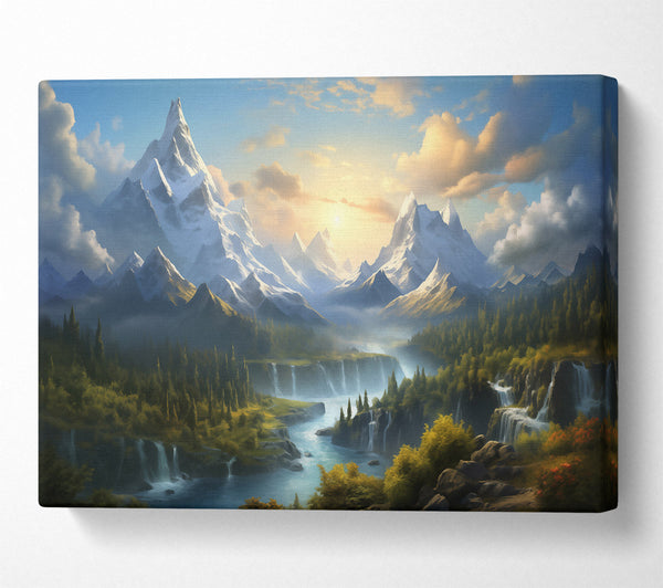  A Canvas Print of White Peaks Valley Canvas Print