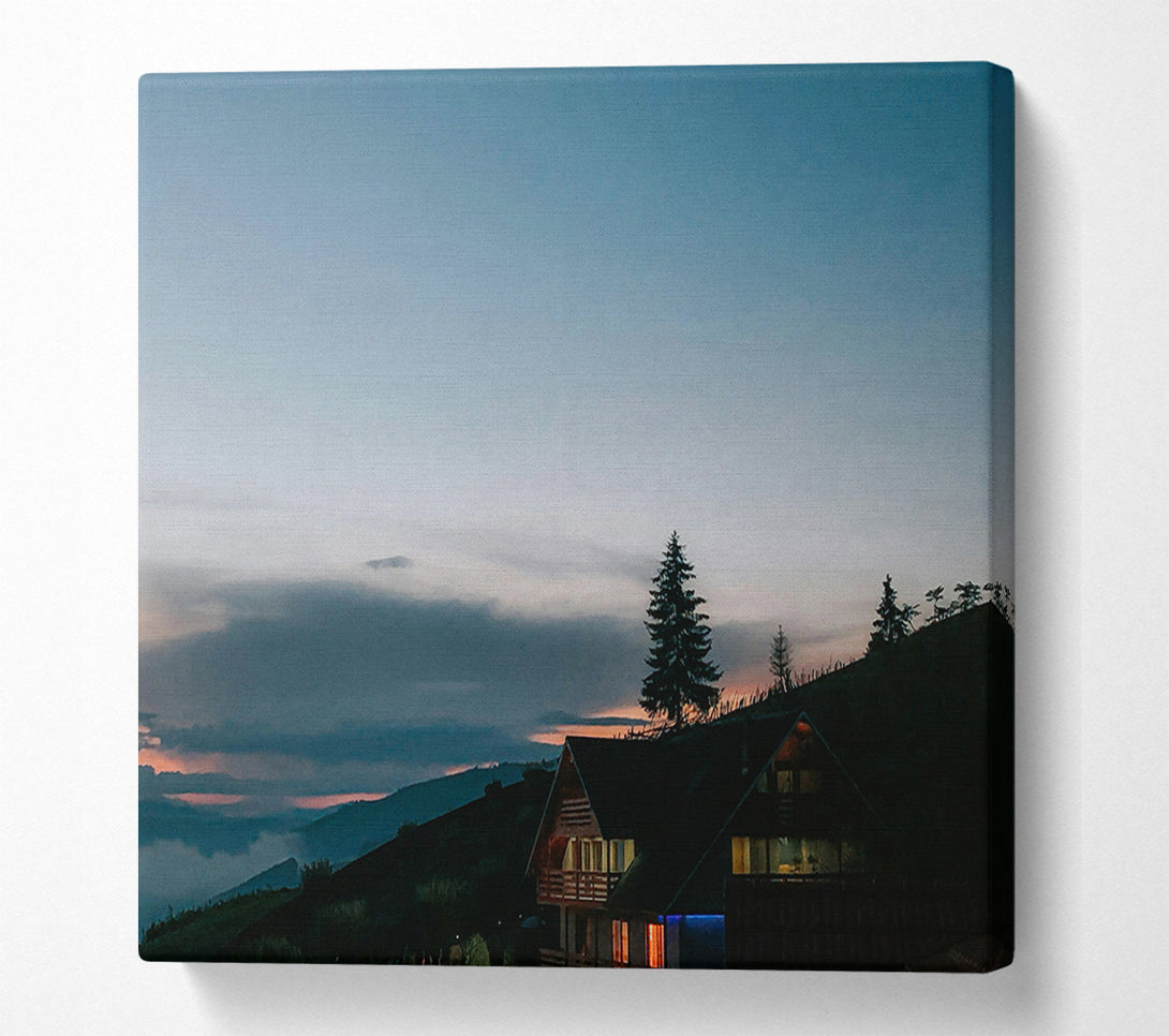  A Canvas Print of Blue Mountain Cabin Canvas Wall Art