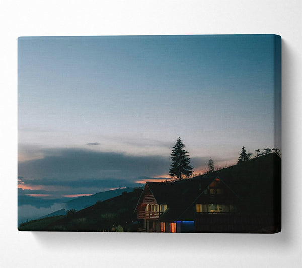  A Canvas Print of Blue Mountain Cabin Canvas Wall Art