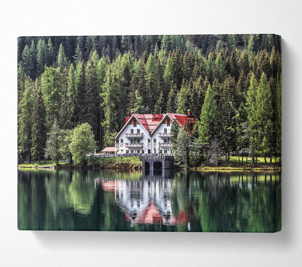  A Canvas Print of Emerald Lake Retreat Canvas Print