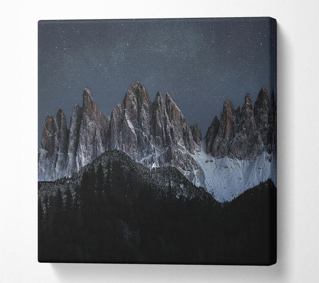  A Canvas Print of Blue Night Peaks Canvas Art