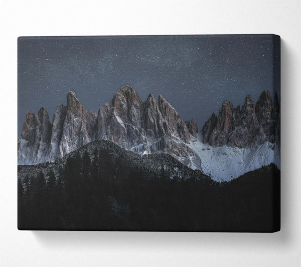  A Canvas Print of Blue Night Peaks Canvas Art