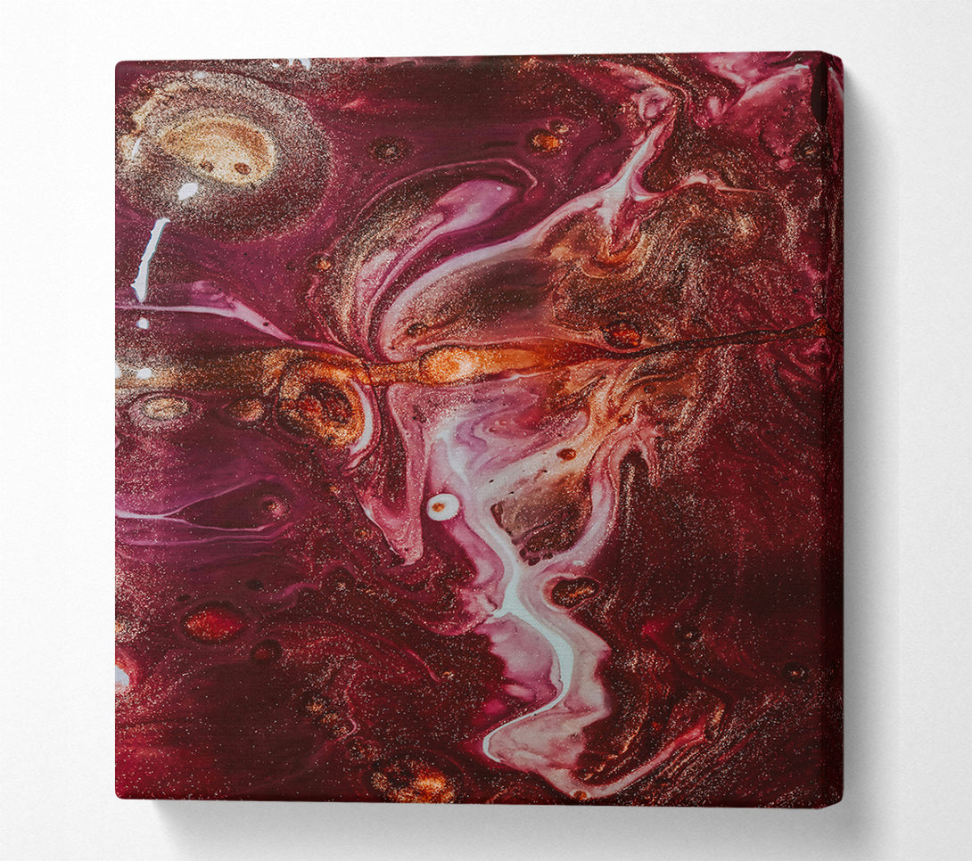  A Canvas Print of Crimson Swirls Of Gold Canvas Wall Art