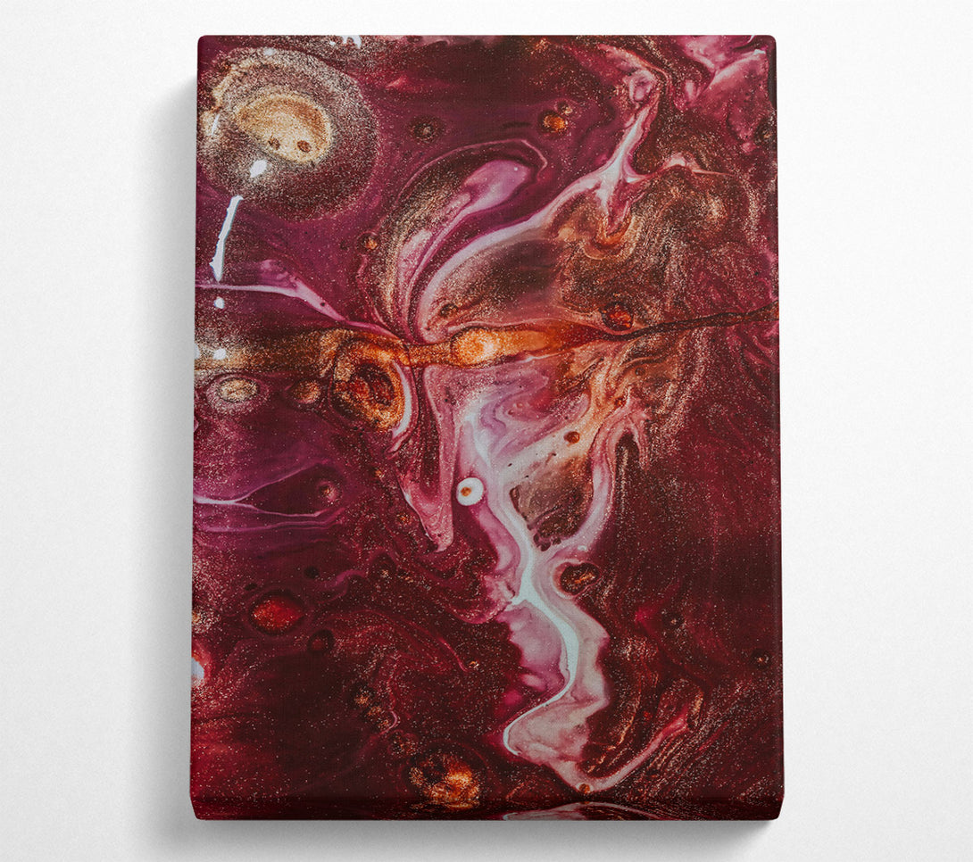  A Canvas Print of Crimson Swirls Of Gold Canvas Wall Art