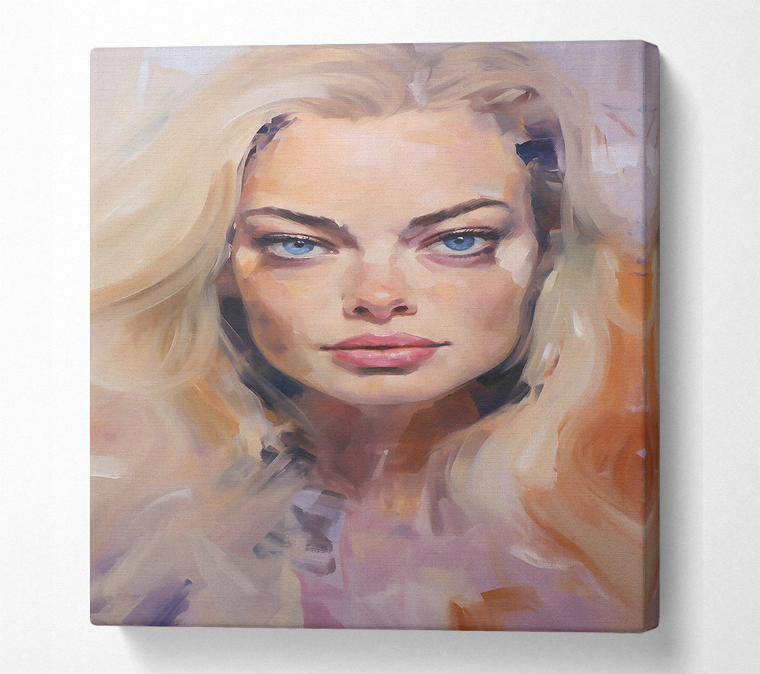  A Canvas Print of Blue Eyes, Golden Glow. Canvas Art