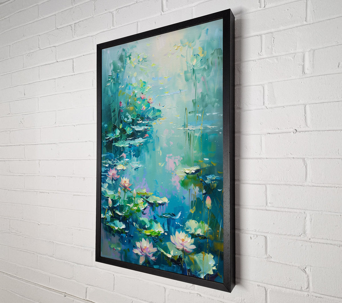  A Canvas Print of Aqua Lily Pond Canvas Wall Art