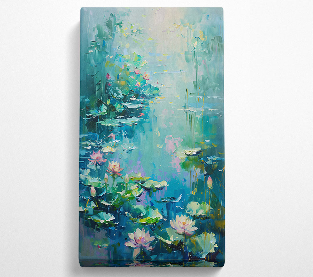  A Canvas Print of Aqua Lily Pond Canvas Wall Art