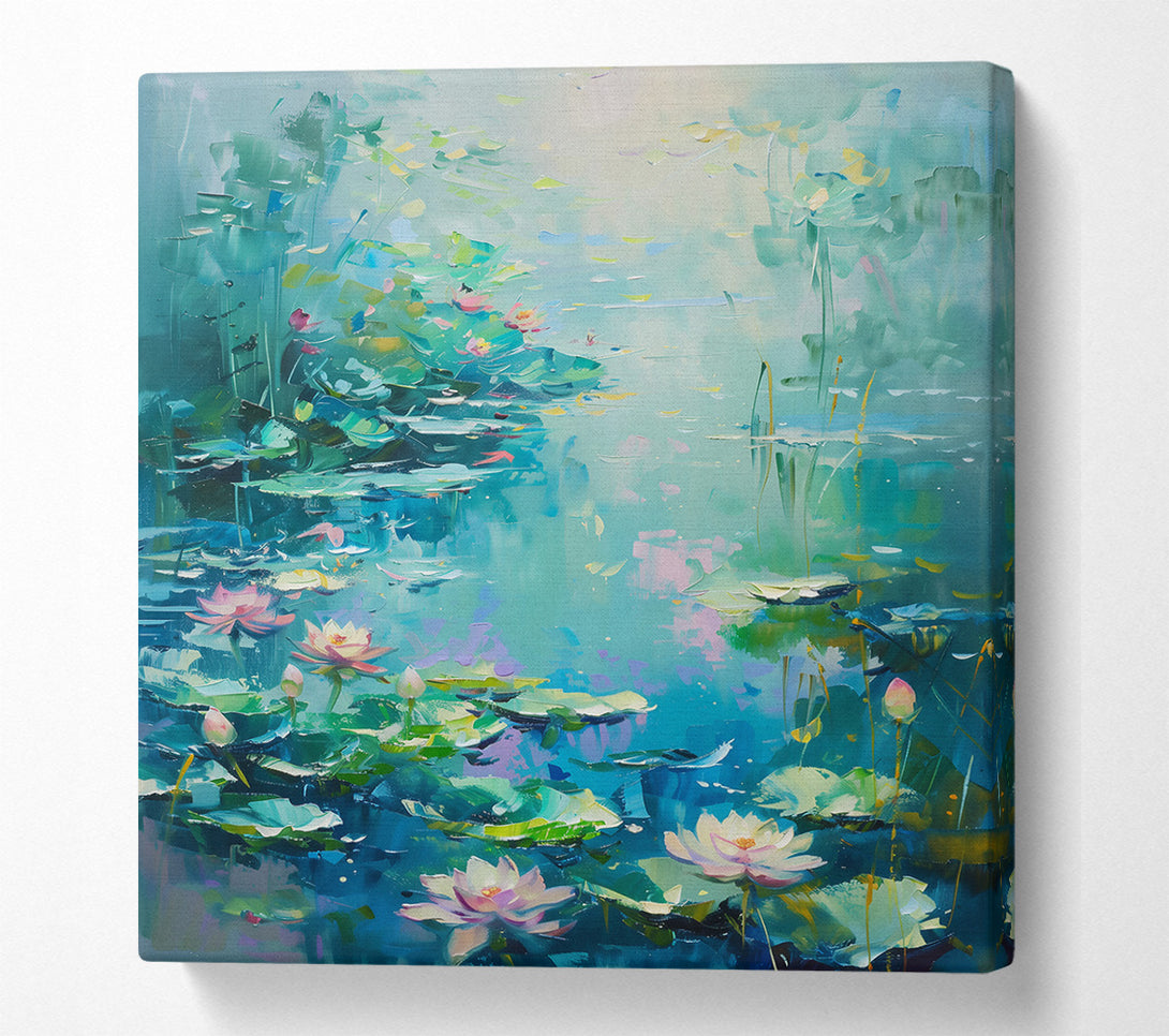  A Canvas Print of Aqua Lily Pond Canvas Wall Art
