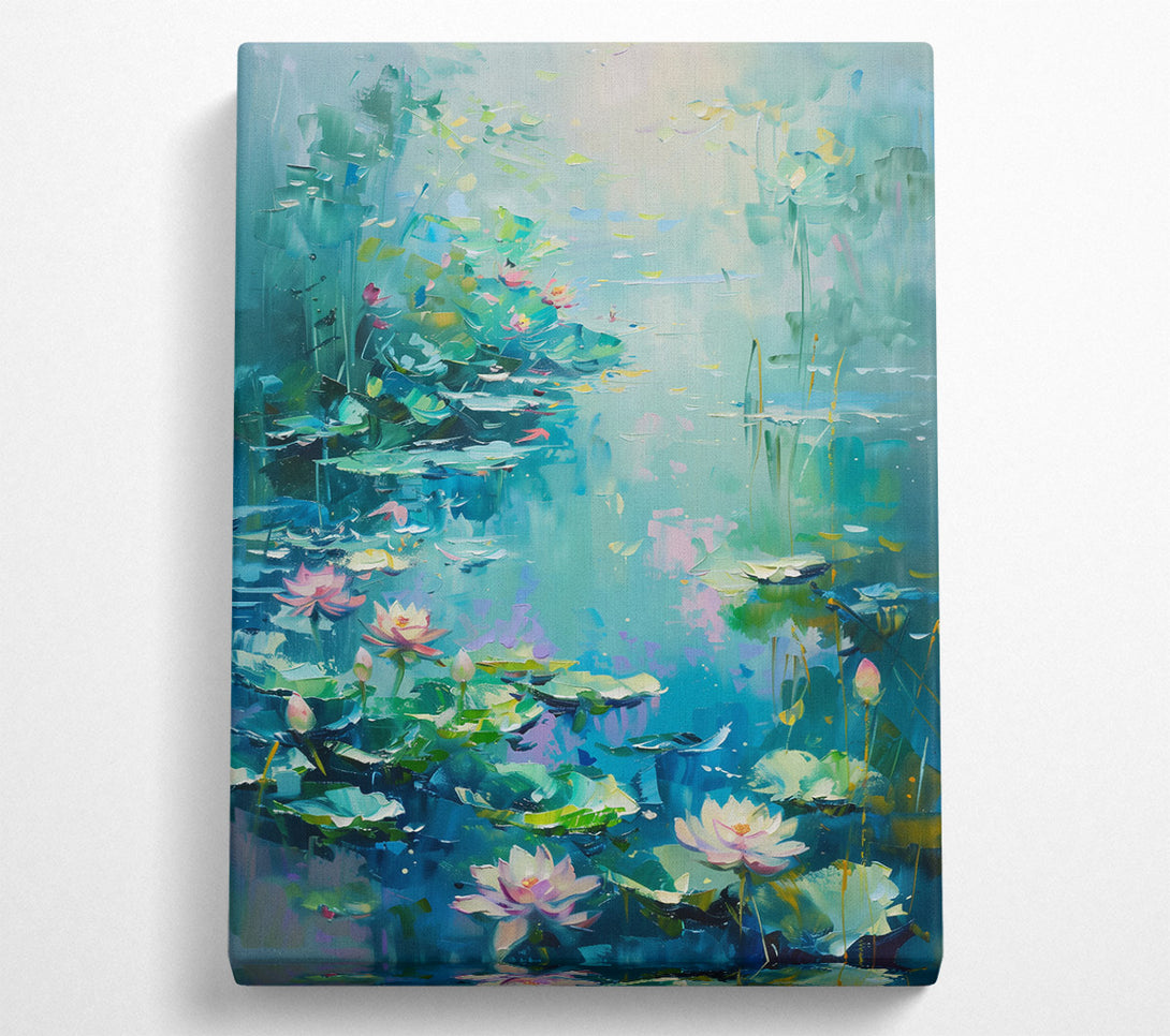  A Canvas Print of Aqua Lily Pond Canvas Wall Art