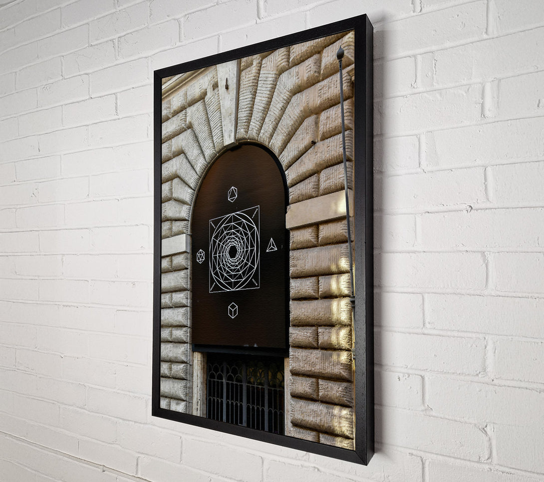  A Canvas Print of Black Geometric Arcs Canvas Art