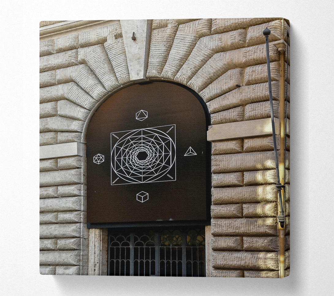  A Canvas Print of Black Geometric Arcs Canvas Art