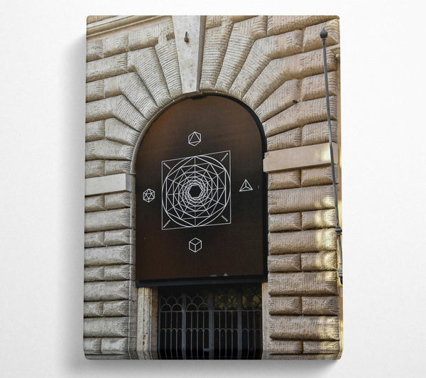  A Canvas Print of Black Geometric Arcs Canvas Art
