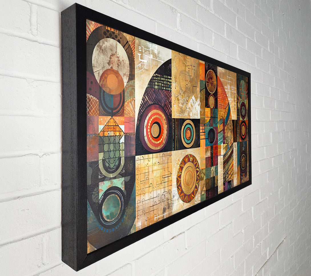  A Canvas Print of Golden Geometric Symphony Canvas Print