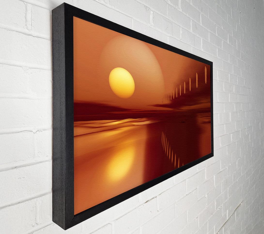  A Canvas Print of Crimson Sunset Reflection Canvas Wall Art