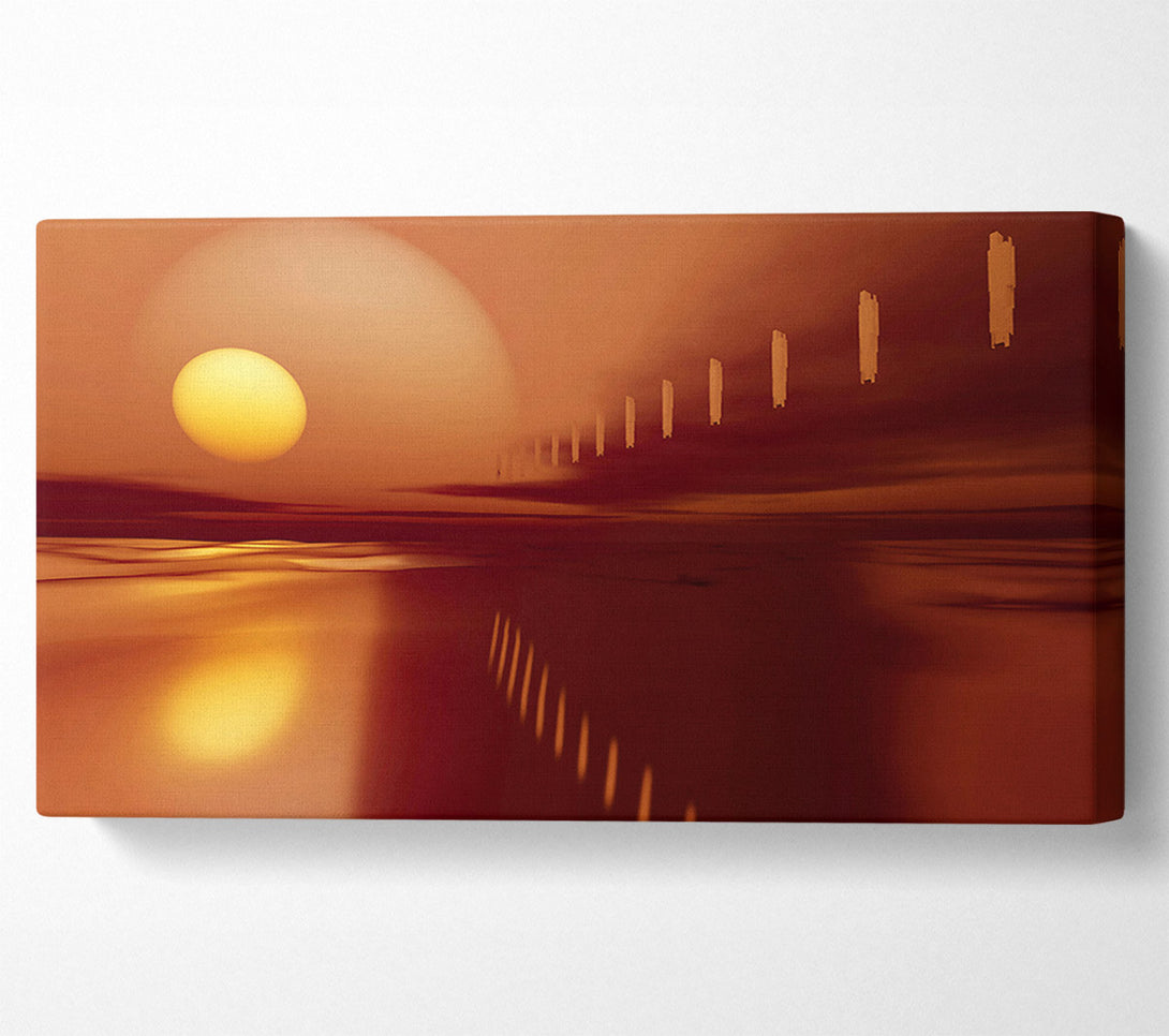  A Canvas Print of Crimson Sunset Reflection Canvas Wall Art