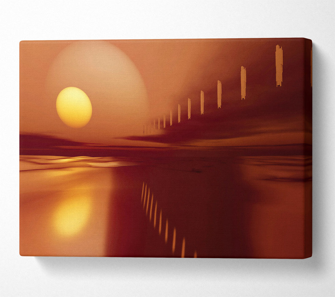  A Canvas Print of Crimson Sunset Reflection Canvas Wall Art
