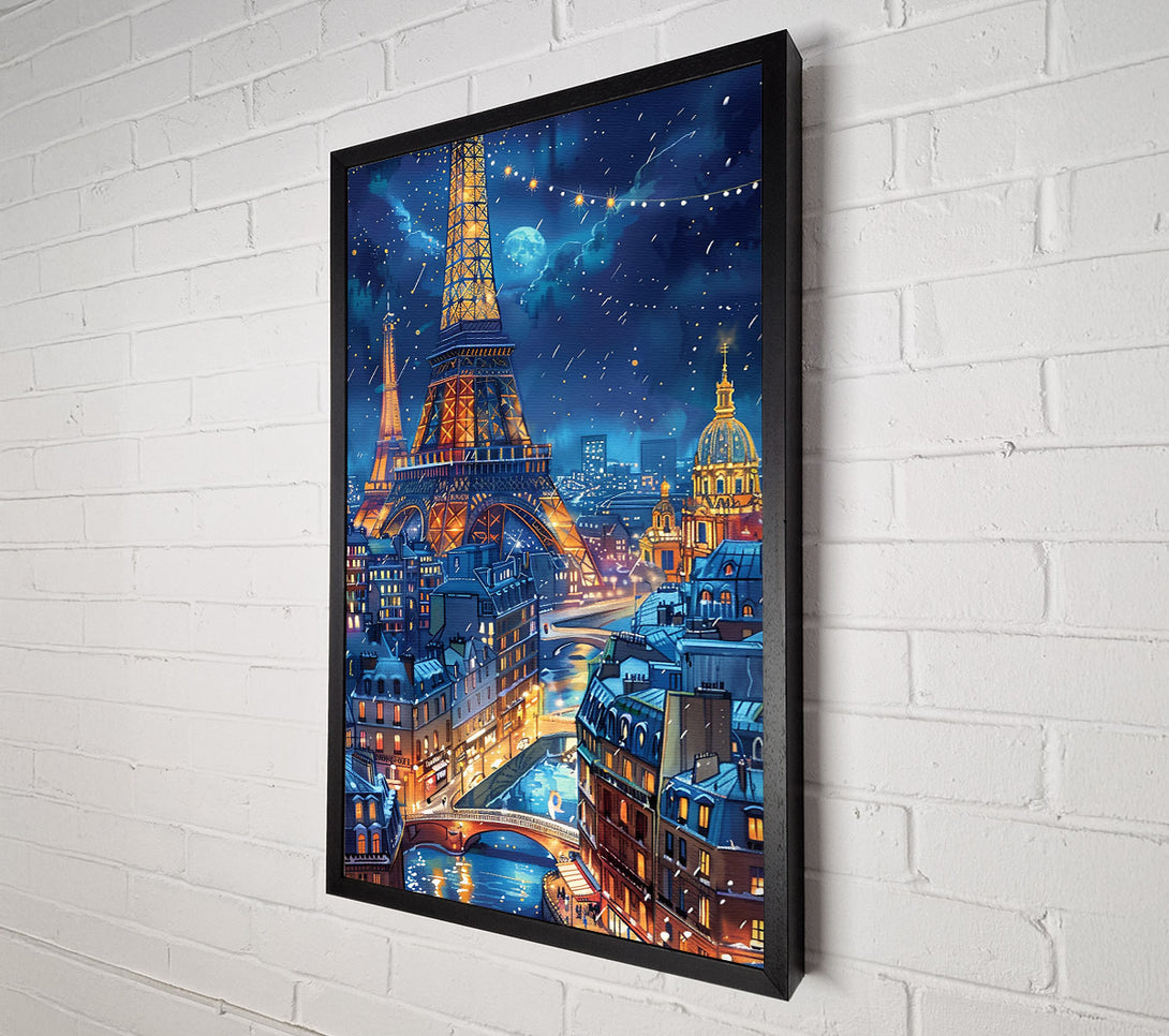  A Canvas Print of Blue Parisian Night Canvas Wall Art