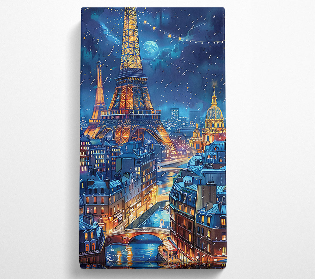  A Canvas Print of Blue Parisian Night Canvas Wall Art