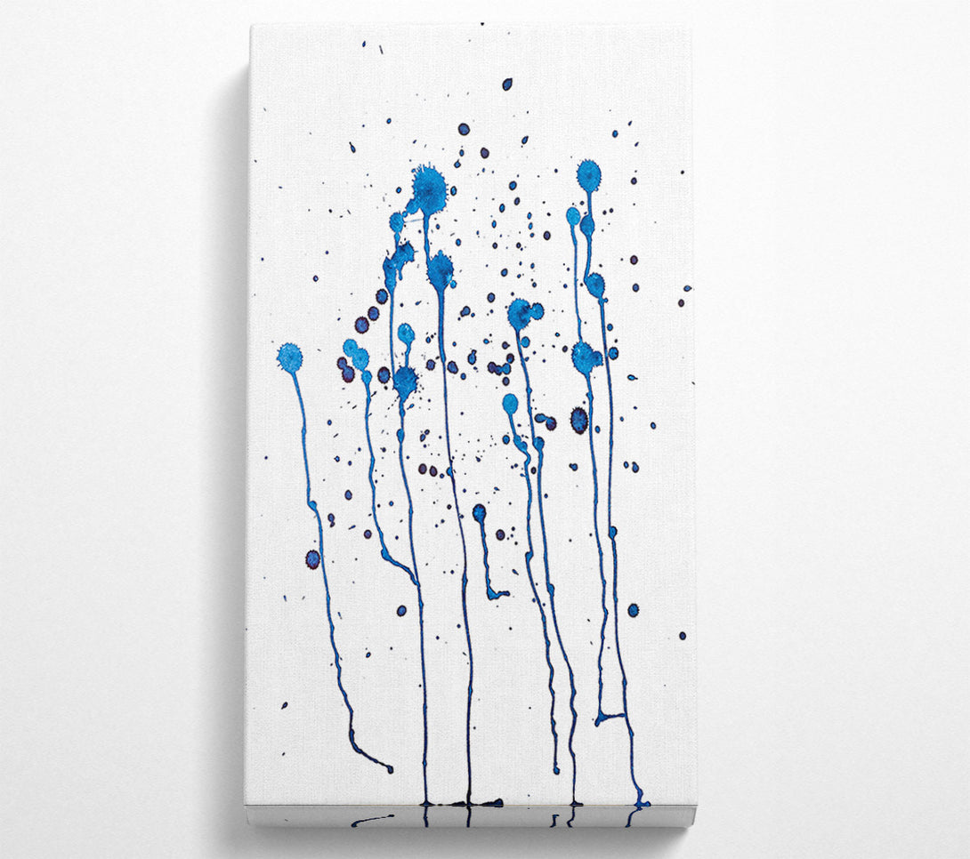  A Canvas Print of Azure Ink Drips Canvas Art