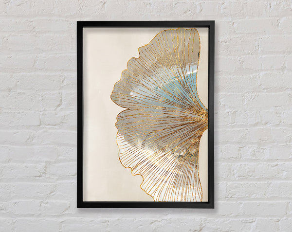 Gold Outlined Leaf Framed Print