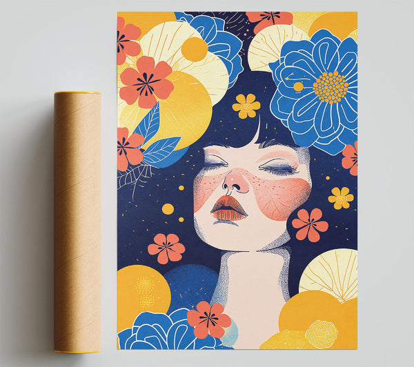 Yellow Floral Dreams Poster